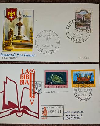 2 Buste Primo Giorno (FDC) Italia e Vaticano