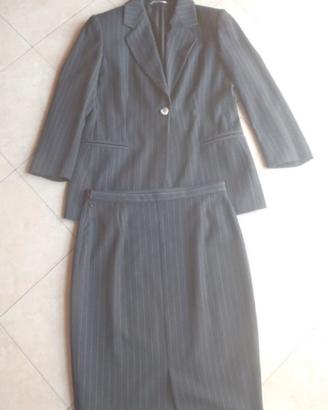 Tailleur donna giacca e gonna antracite