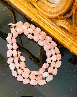 Collana di quarzo rosa pregiato
