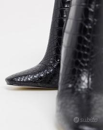 Stivaletti neri Raid in pelle di coccodrillo