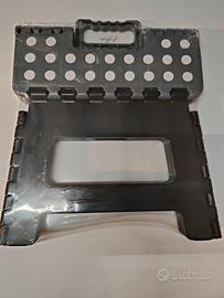Sgabello pieghevole nero 22x29x22 cm