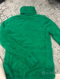 Maglione Dolcevita "Peloso" Verde Smeraldo