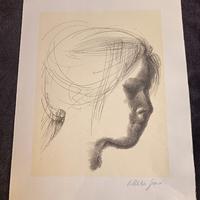 Emilio Greco Litografia originale firmata ritratto