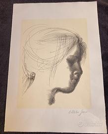 Emilio Greco Litografia originale firmata ritratto