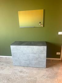 Letto+materasso+ comodini+cassettiera