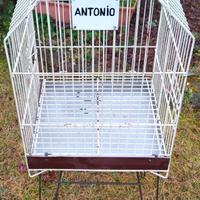 Gabbia con trespoli e vassoio INOX