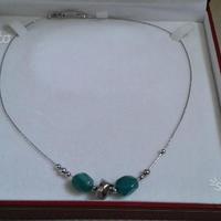 Collana argento pietre verdi