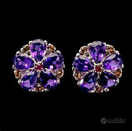 Orecchini in Argento Placato Oro, Gemme Naturali