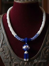 Collana Perle Artigianale Vintage Anni 20 tubolare