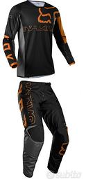 Completo Maglia - Pantalone Cross FOX 180 Skew Bla