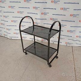 Carrellino in vetro e metallo