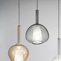 Lampadario 5 ampolle in doppio vetro