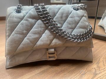 Balenciaga Hourglass Small denim con catena