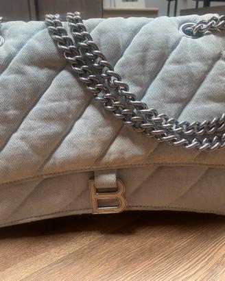 Balenciaga Hourglass Small denim con catena