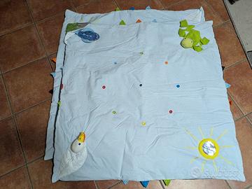 Tappetone morbido in stoffa Ikea celeste e bianco