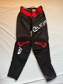 Pantaloni cross Eleveit taglia 28 nero rosso motoc