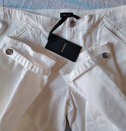PINKO Pierre pantaloni bianchi cropped Tg.44