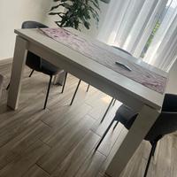 Tavolo allungabile rettangolare rovere bianco