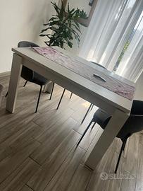 Tavolo allungabile rettangolare rovere bianco