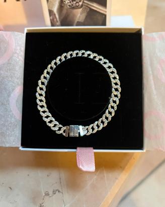 Bracciale Catena Pandora S925 Maglia Cubana Pavè