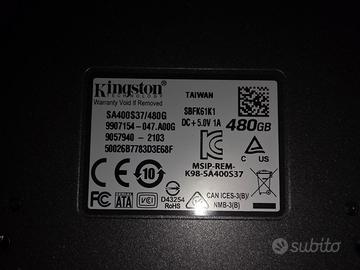 kingston a400 ssd da 480gb