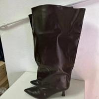 Stivali donna marrone gamba larga tg 38 nuovo