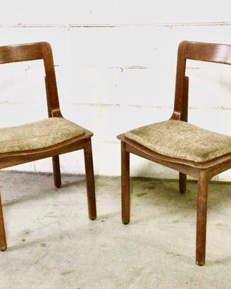 Sedia anni 60 vintage legno noce design scandinavo