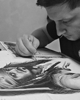 Ritratto  Jack Sparrow - Stile Leonardo Da vinci