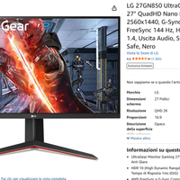 LG 27GN850 UltraGear Gaming Monitor 27 QuadHD Nano