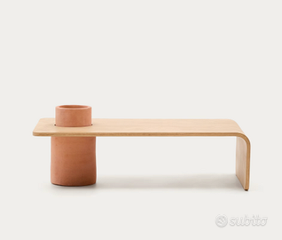 Tavolino Olaria in terracotta e impiallacciatura i