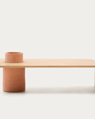 Tavolino Olaria in terracotta e impiallacciatura i