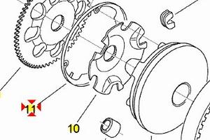 Coperchio portarulli Aprilia Mojito 50 AP2MEA00042