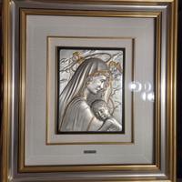 Quadro Madonna con Bambino in Argento 925 – Mida A