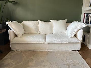 Divano Bianco in lino Barcelona Maison du Monde