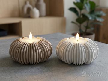 Portacandela Zucca Autunno Minimal per Lumino LED