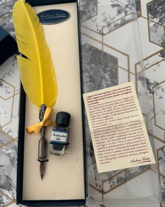 Penna d’oca vintage con inchiostro