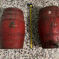 Coppia di Botti Antiche in legno rosse - Arredamen