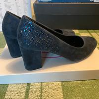 Scarpe Donna Velluto Blu 38 Tacco 6
