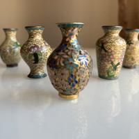 Set 5 Vasetti Miniatura Cloisonné Cinesi – Smalto
