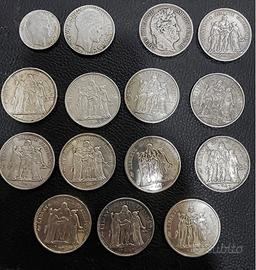 Monete argento 90 50-10-5Fr Filippo 1841 ,1 $ 1921