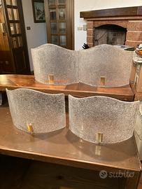 Quattro applique veletta in vetro di Murano