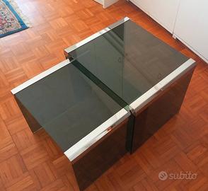 Tavolini in vetro cromato Gallotti e Radice