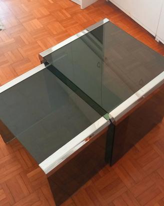 Tavolini in vetro cromato Gallotti e Radice