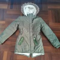 Parka color verde scuro imbottito  8-10 anni