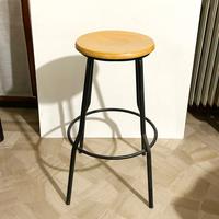 Sgabello Alto In metallo seduta in Legno