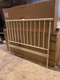 Letto matrimoniale in ottone verniciato bianco – s