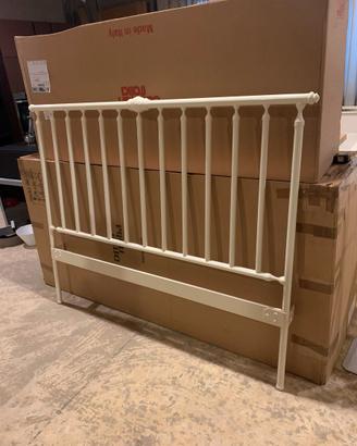 Letto matrimoniale in ottone verniciato bianco – s