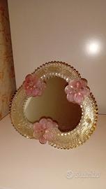 Specchio vintage in vetro di Murano