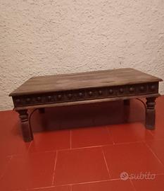 Tavolino Basso Etnico Legno Massello 110x70