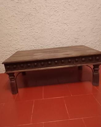 Tavolino Basso Etnico Legno Massello 110x70